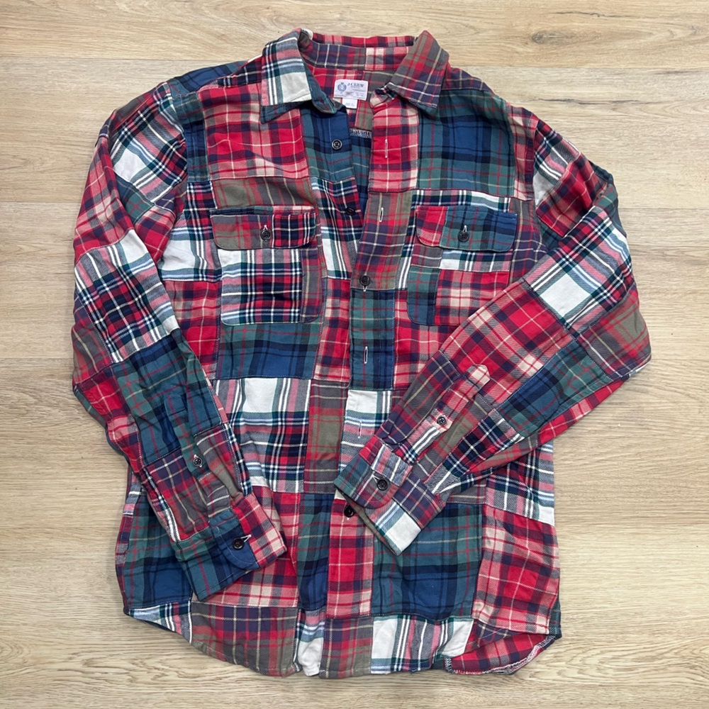 J. Crew 2006 Patchwork Plaid Cotton Shirt